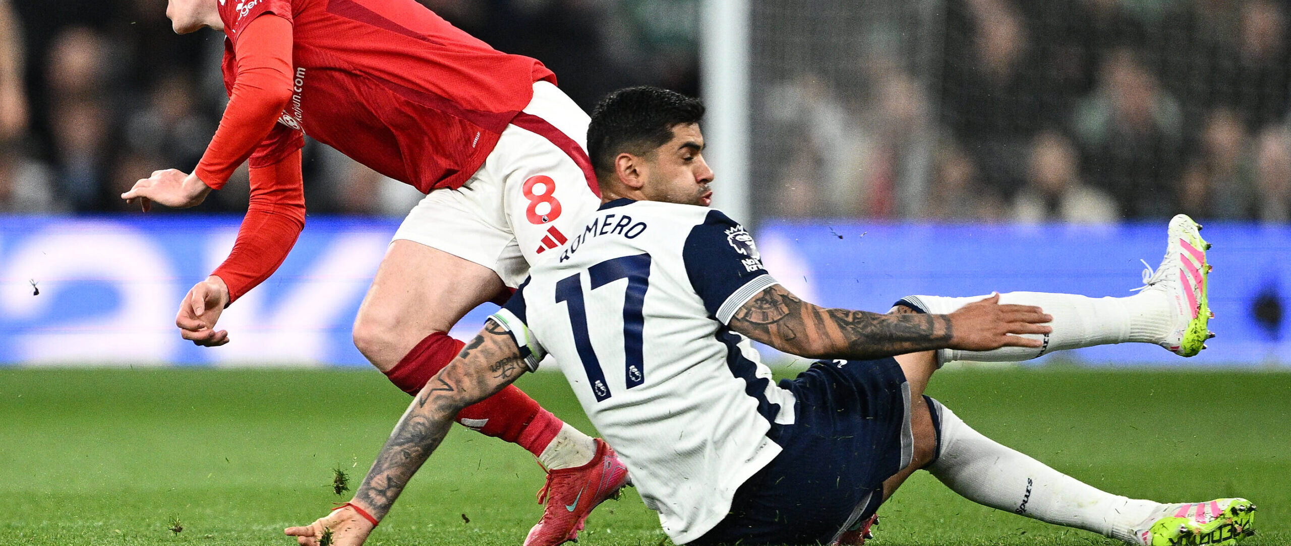 Cristian Romero in action for Spurs in 2025. Wants to move back to Spain. Atletico Madrid wants Cristian Romero