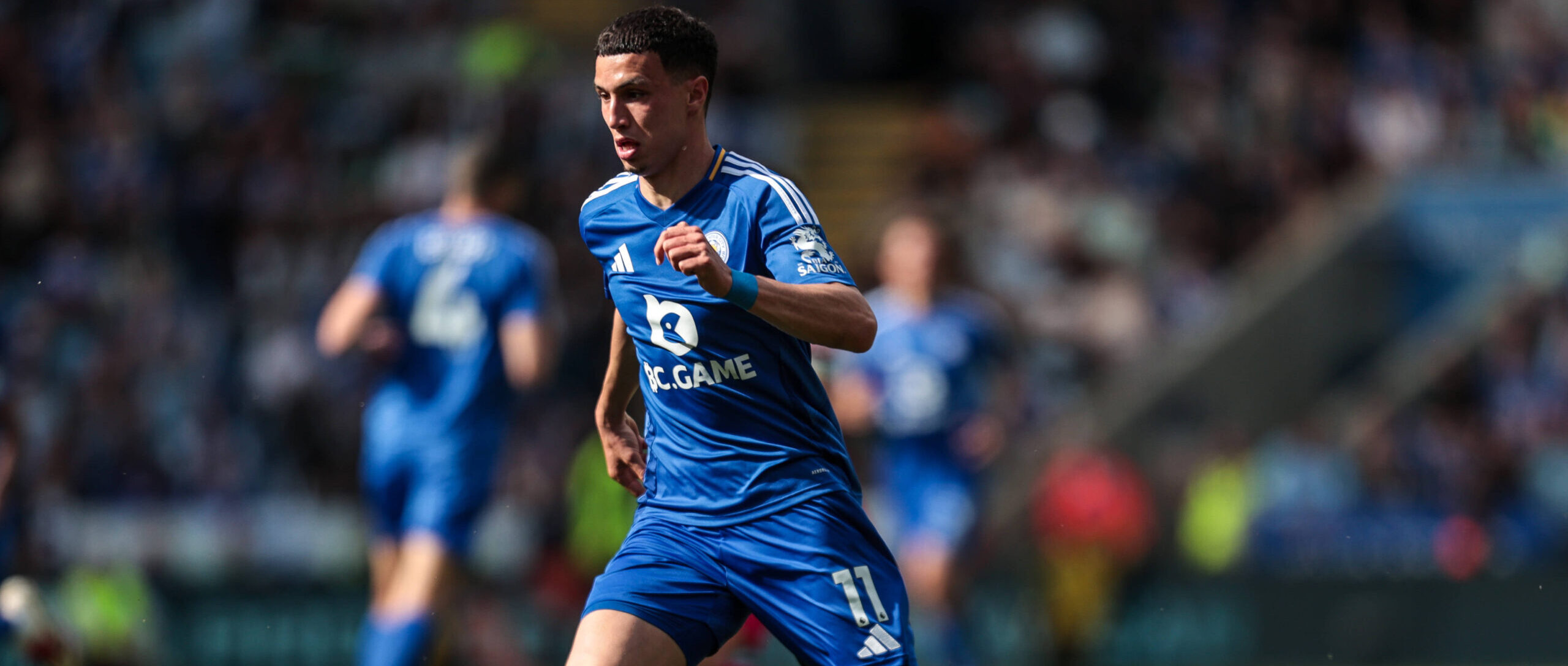 Bilal El Khannouss in action for Leicester now wanted by Leeds United