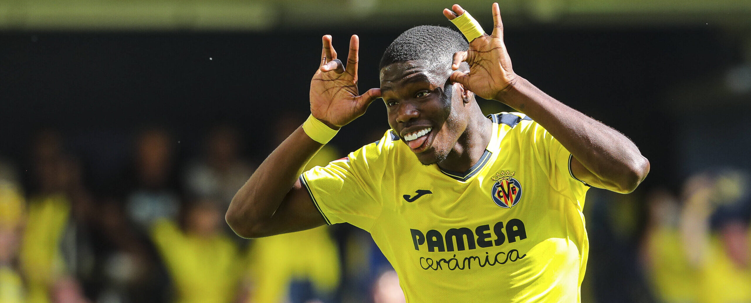 Thierno Barry 2025 celebrating his goal for Villarreal.