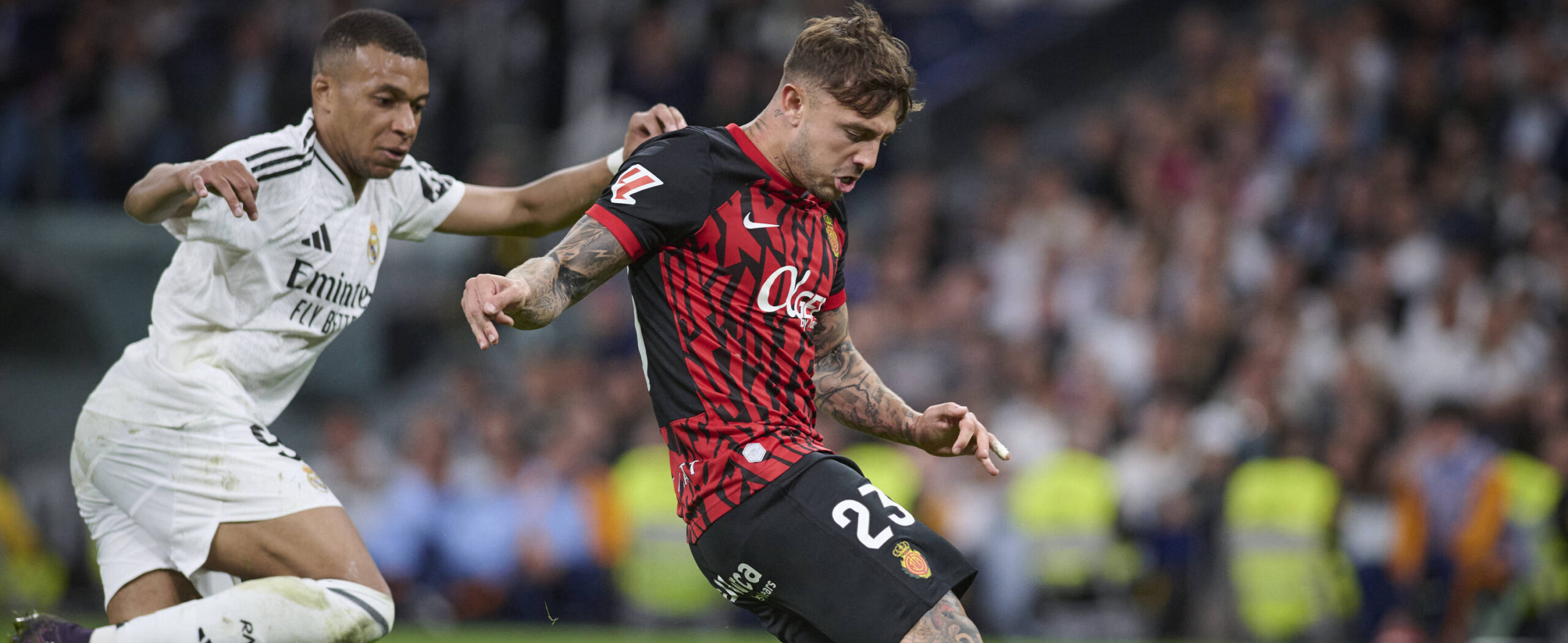 Pablo Maffeo vs Mbappe in 2025 for Mallorca