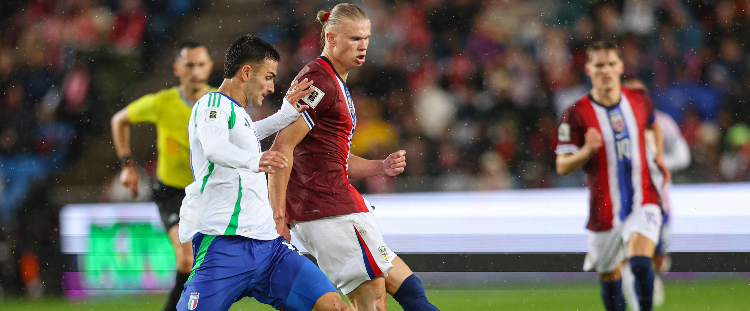 Diego Coppola 2025 in action for Italy against Haaland