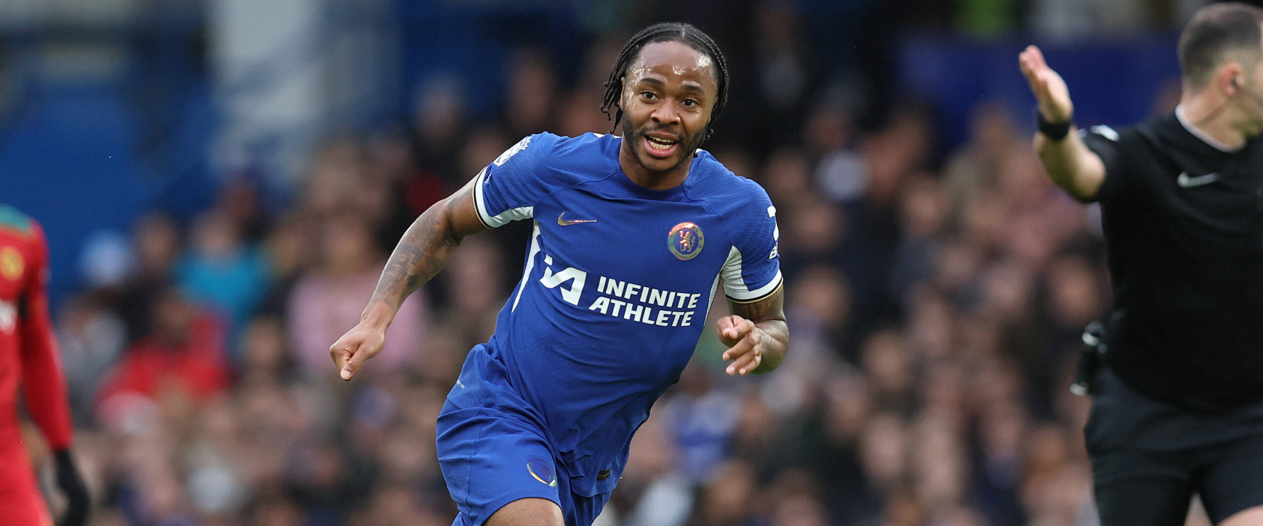 Raheem Sterling in action for Chelsea in 2024 - wanted by Leverkusen