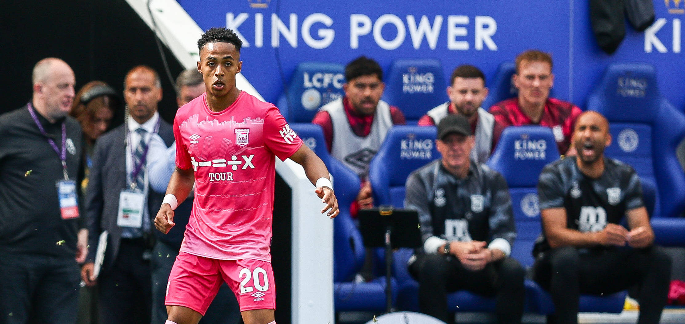 Omari Hutchinson in action for Ipswich in 2025