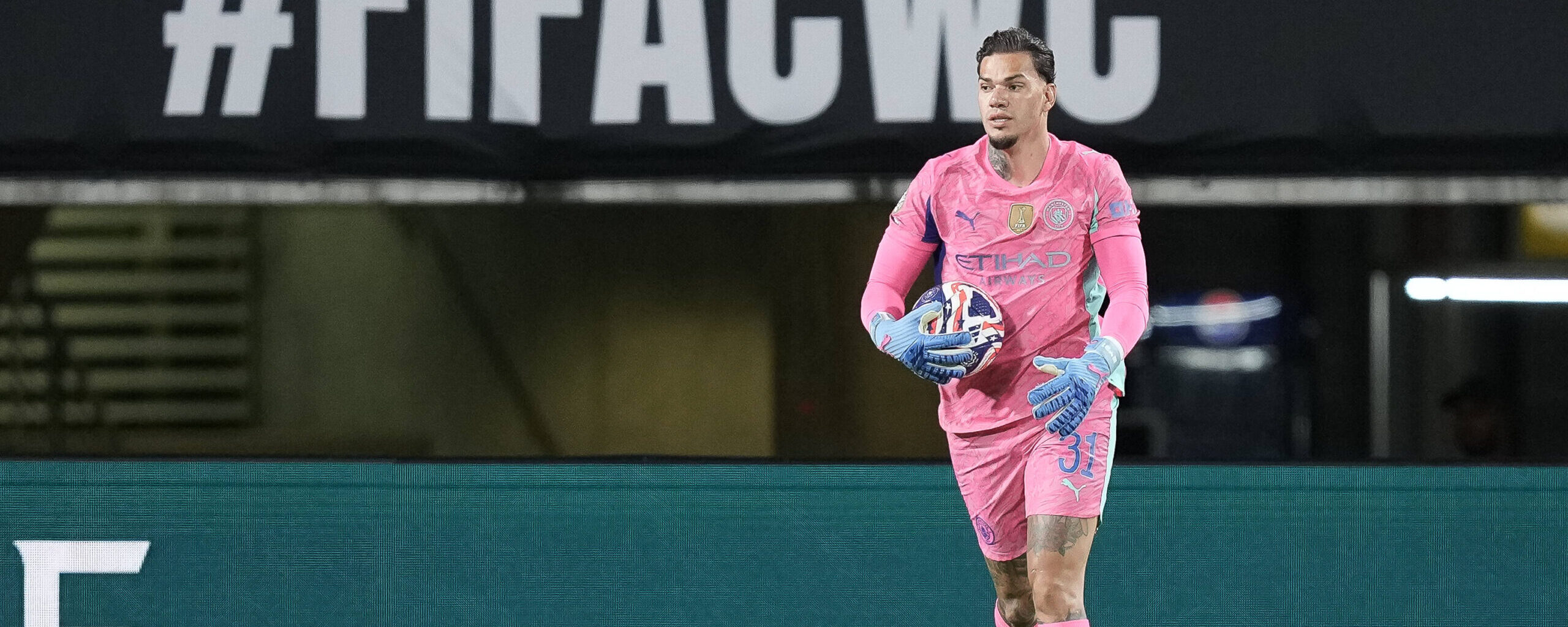 Ederson in action for Manchester City in 2025 for the Club World Cup