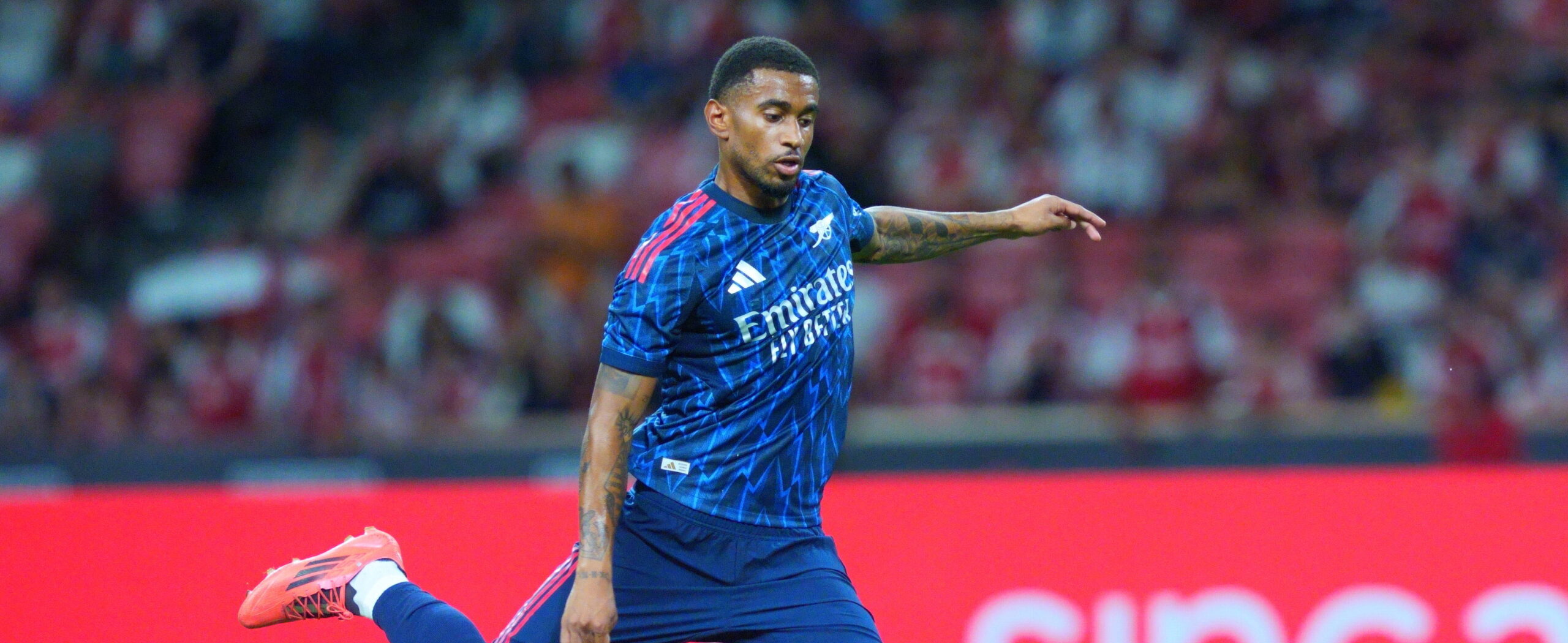 Reiss Nelson in action for Arsenal. On his way to Brentford