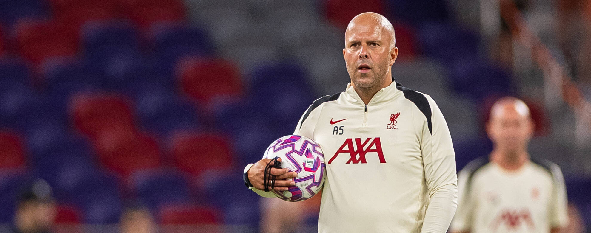 Arne Slot in action in pre-season 2025 against ac Milan