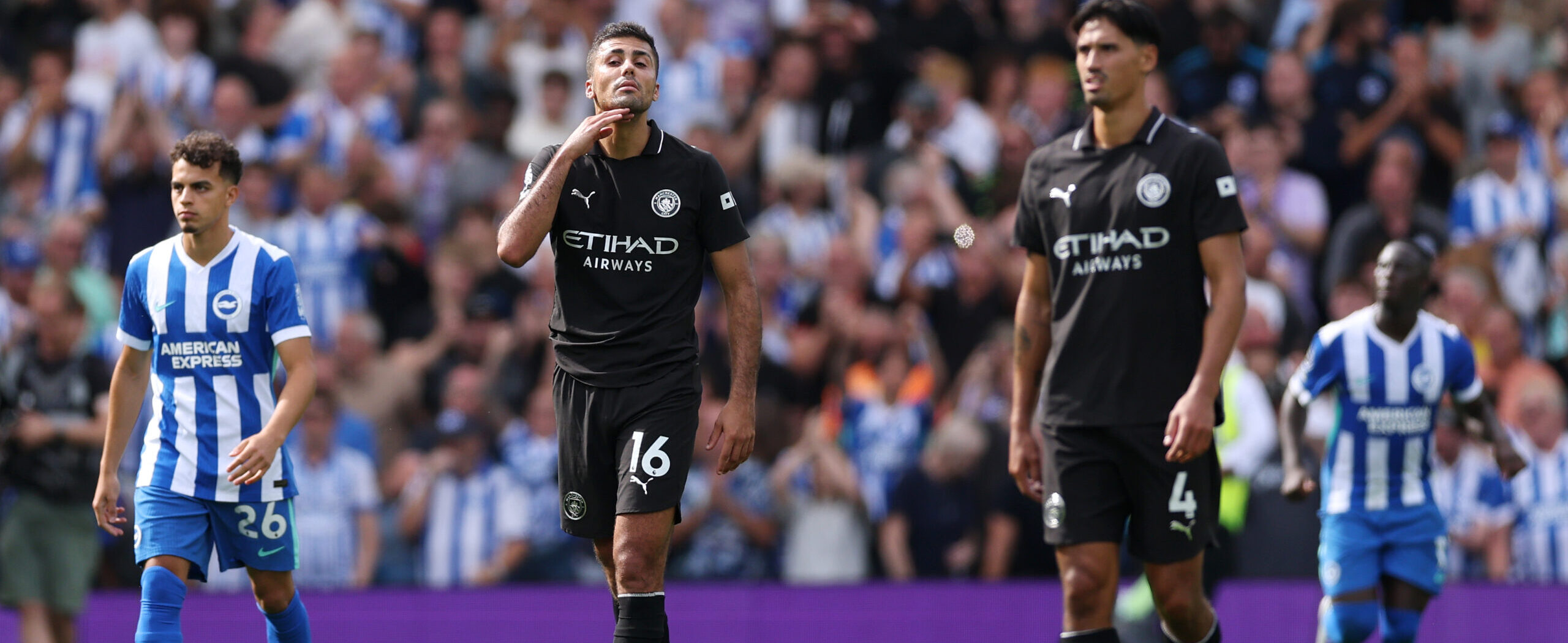 Rodri against Brighton in 2025 premier league match
