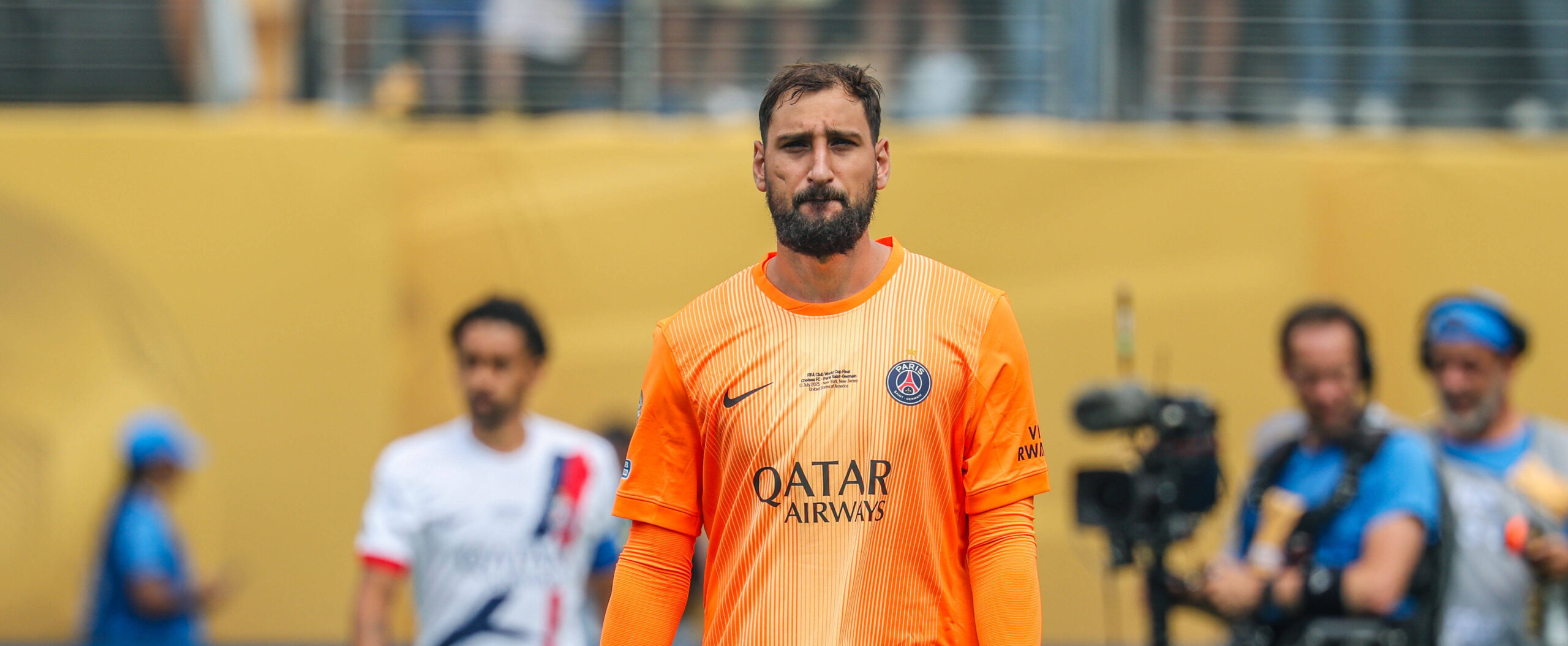 Gianluigi Donnarumma in action for PSG in the club World Cup - wanted by Manchester City in 2025.