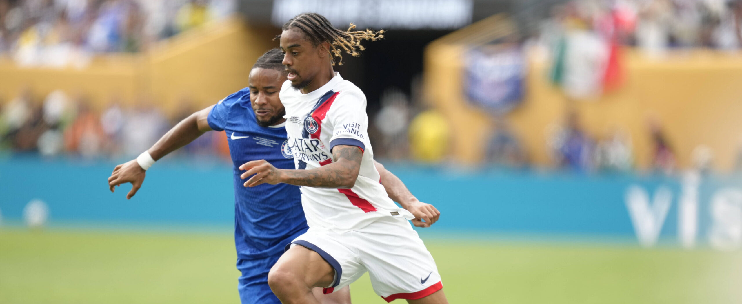 Bradley Barcola in action for PSG in the club World Cup 2025. Wanted by Liverpool