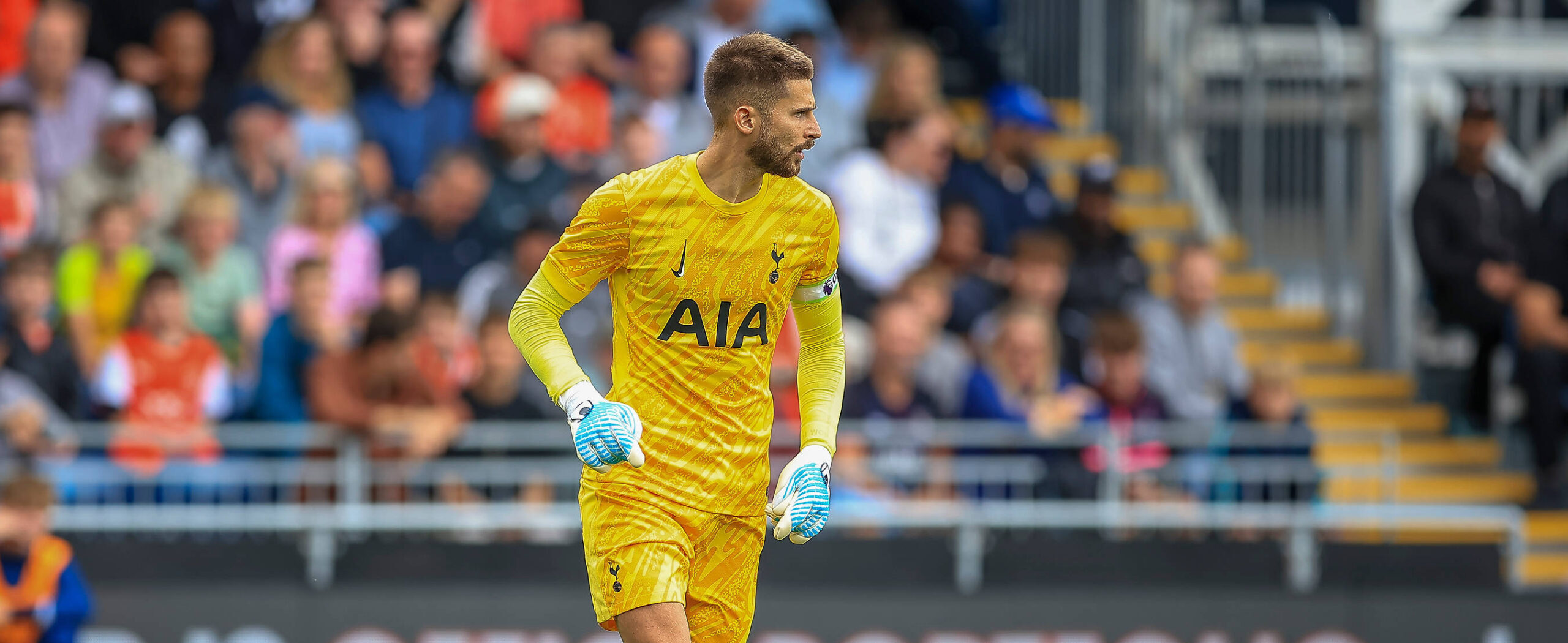 Guglielmo Vicario in action during pre-season 2025