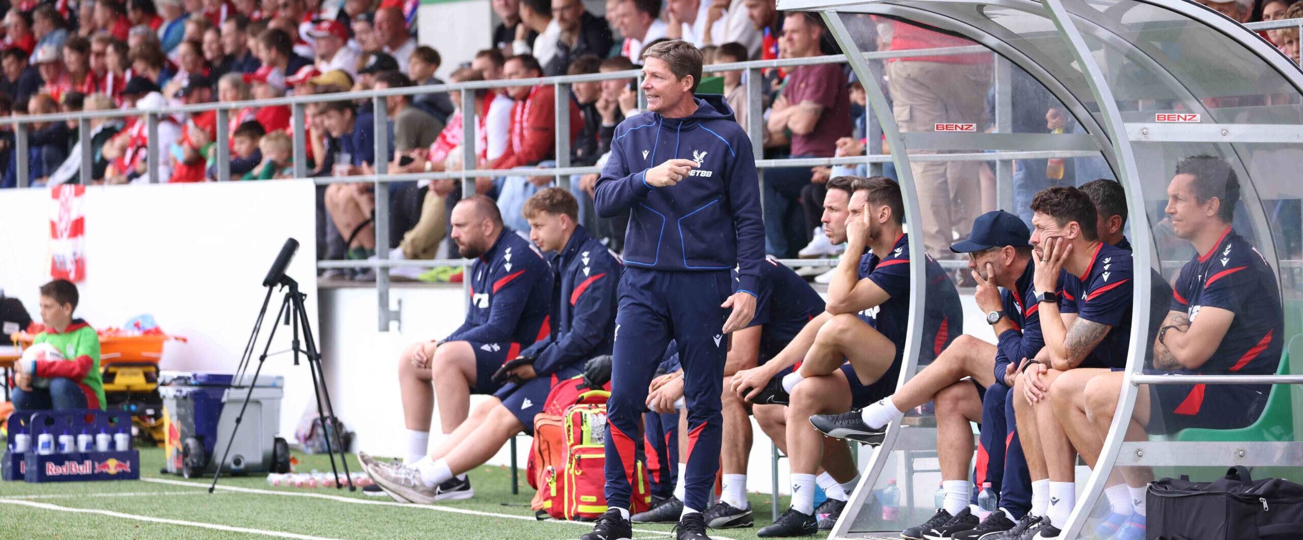 Oliver Glasner in action for Crystal Palace pre-season 2025 friendly