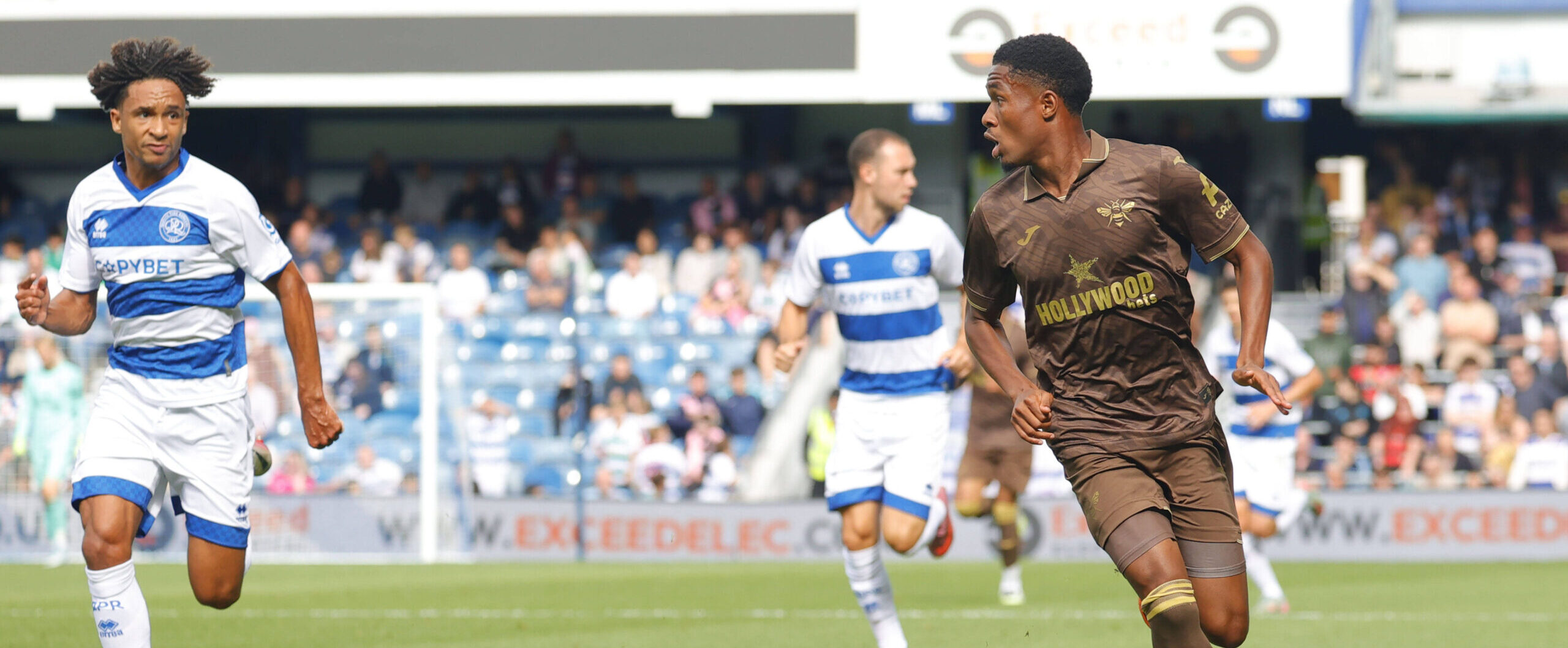 Jayden Meghoma in action for Brentford in 2025 pre-season friendly