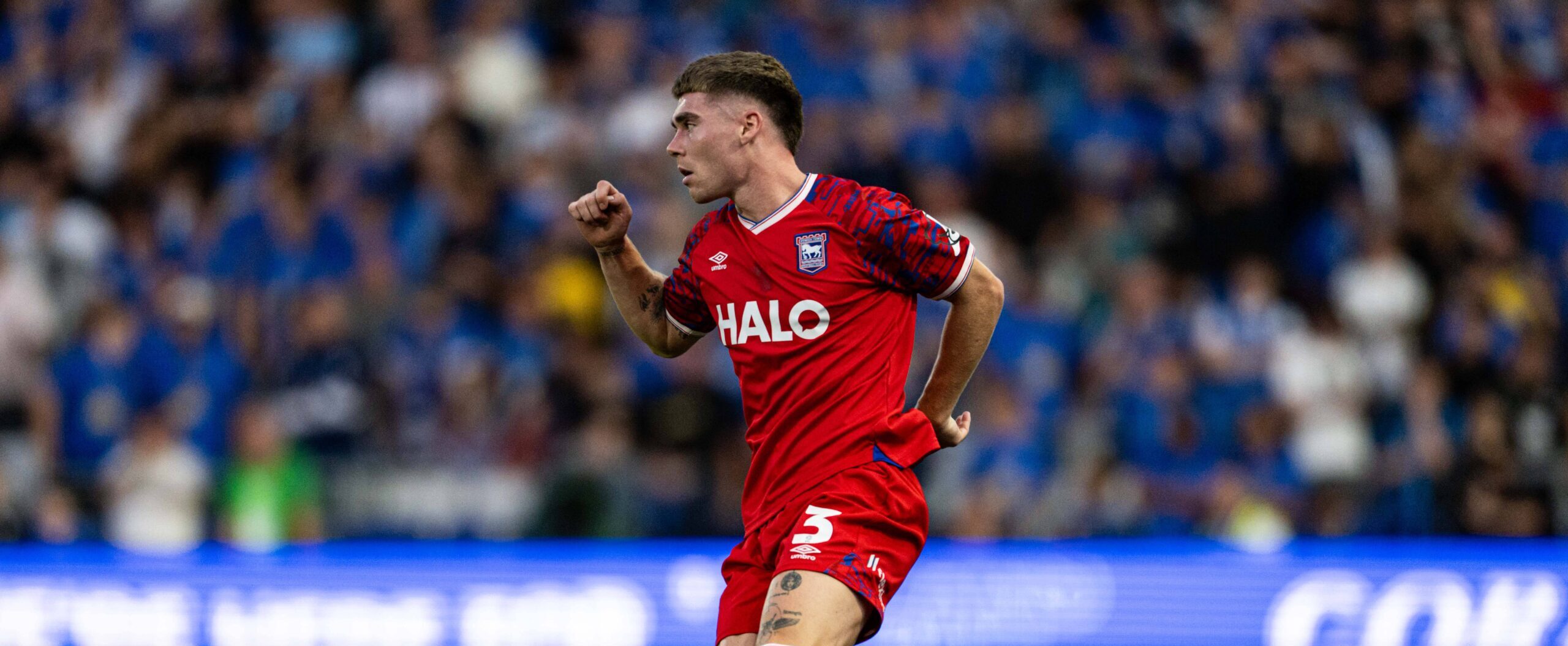 Leif Davis in action for Ipswich in a pre-season friendly 2025