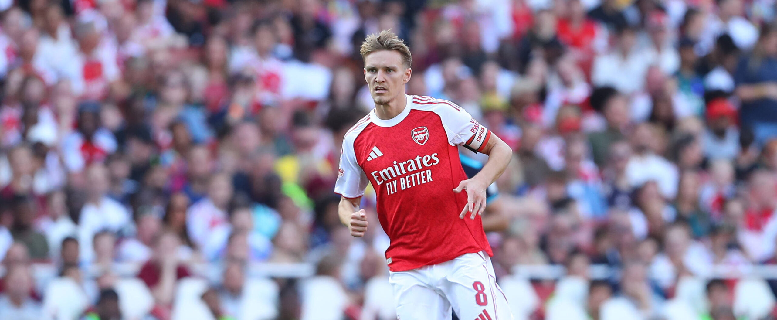 Martin Odegaard in action for Arsenal in 2025 pre-season friendly