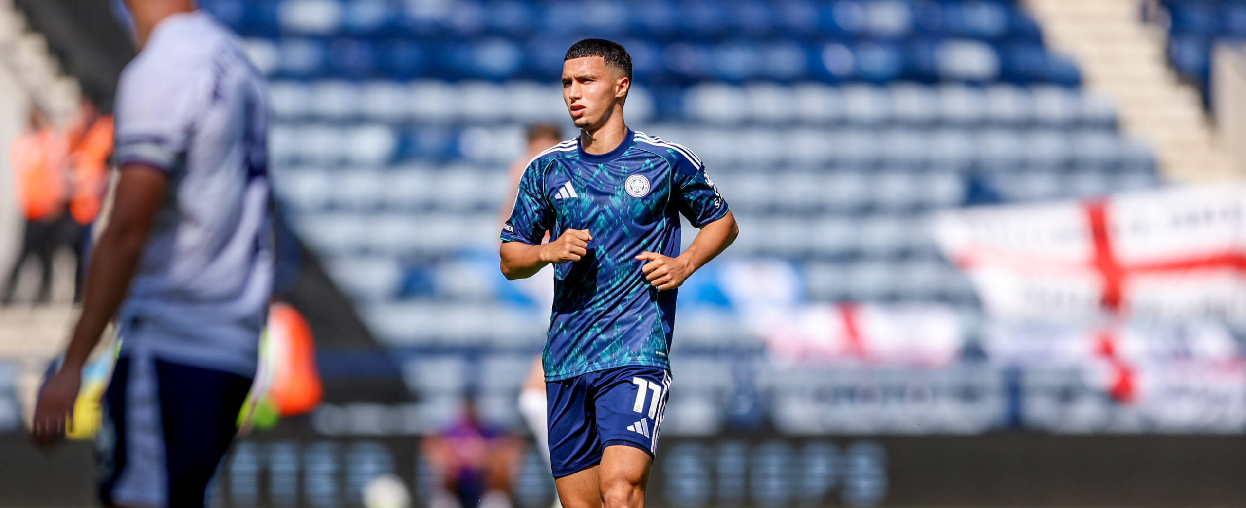 Bilal El Khannouss in action for Leicester City in 2025