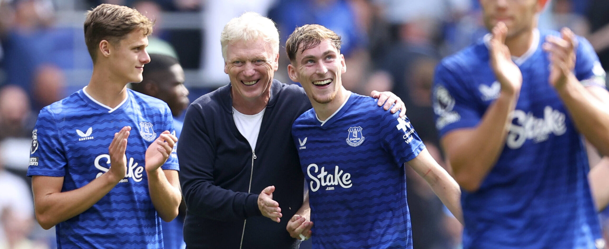 David Moyes celebrating first win of the season with Everton in 2025 against Brighton