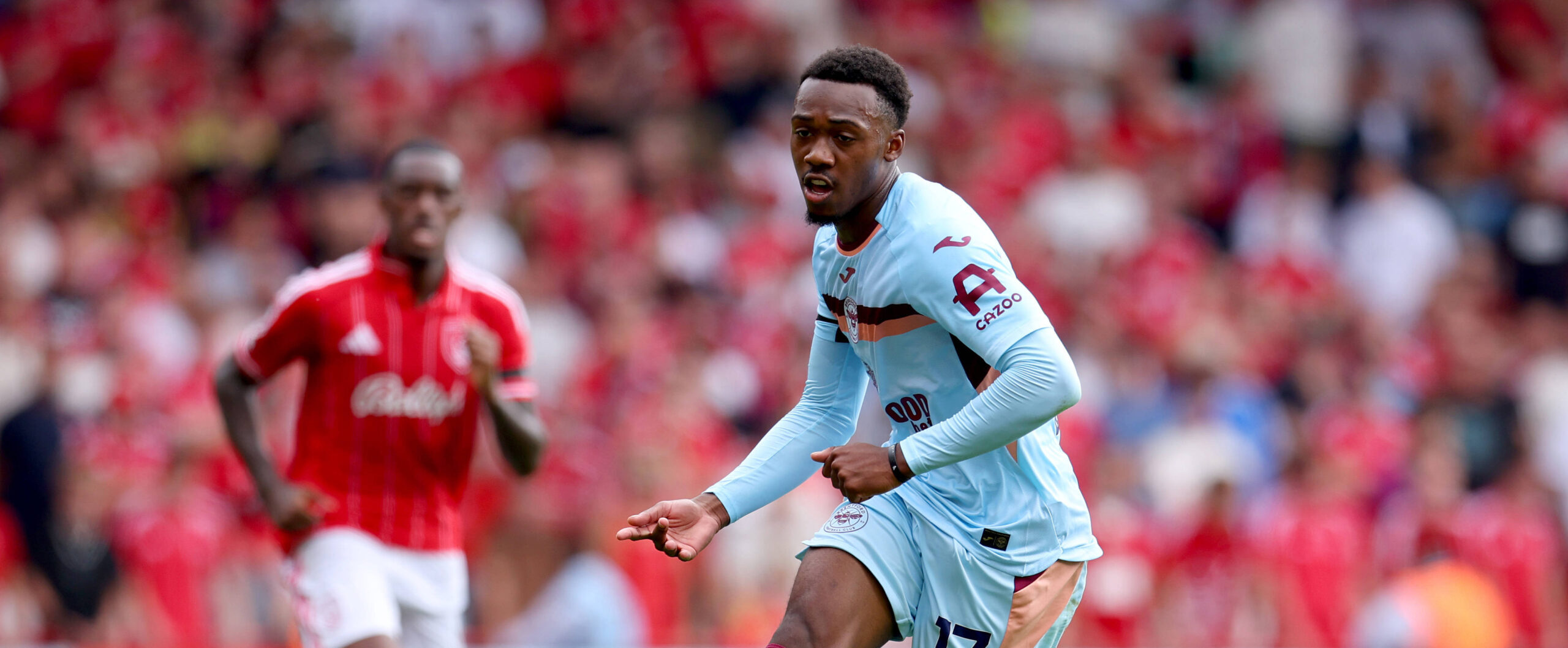 Antoni Milambo in action for Brentford in 2025 premier league