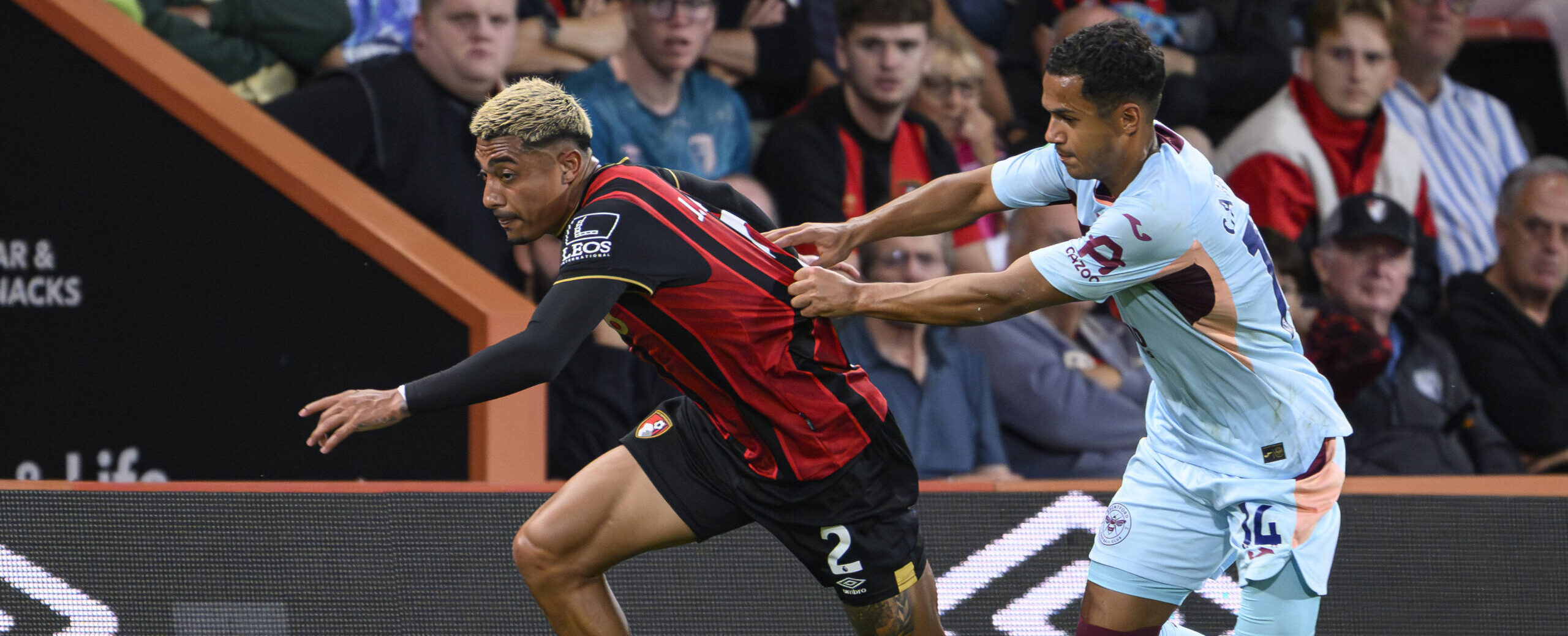 Julian Araujo in action against Brentford in 2025 for Bournemouth