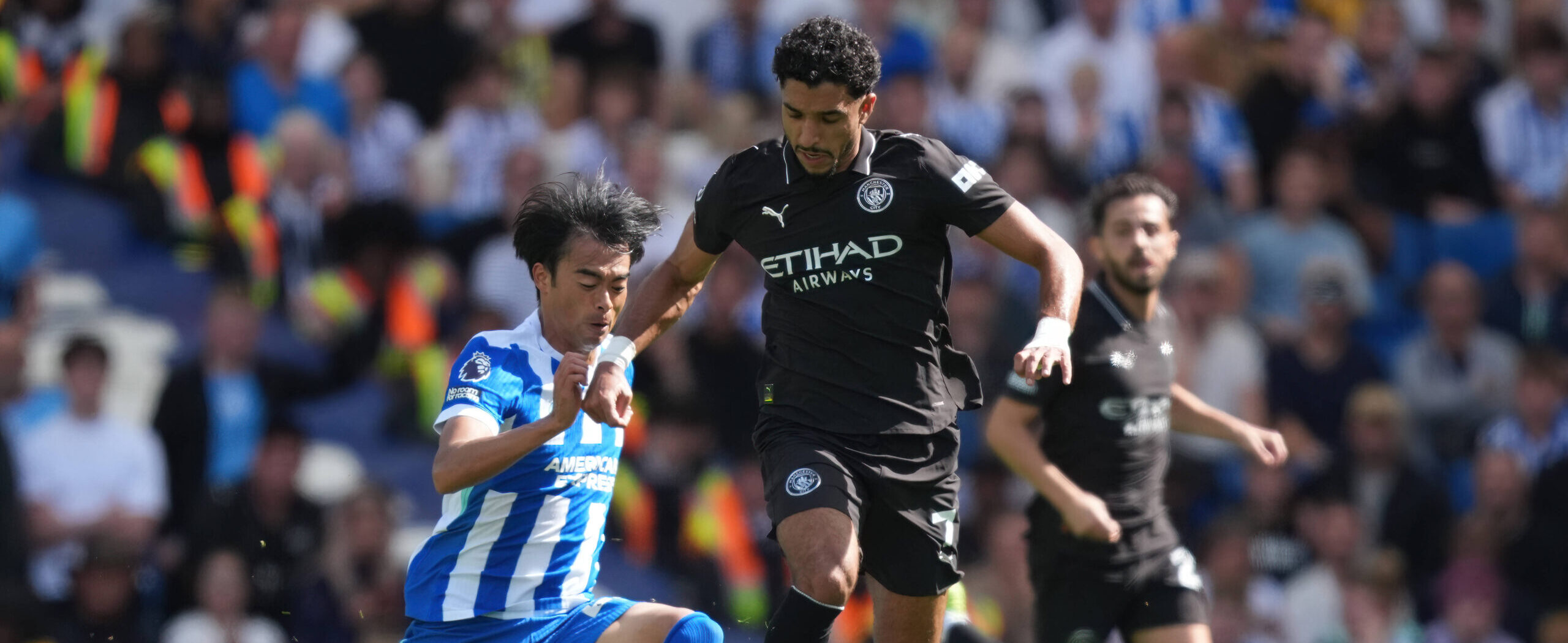 Omar Marmoush in action for Manchester City in 2025 Premier League