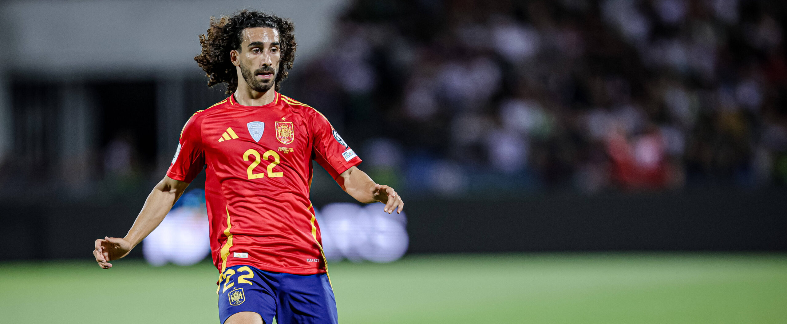 Marc Cucurella in action for Spain 2025