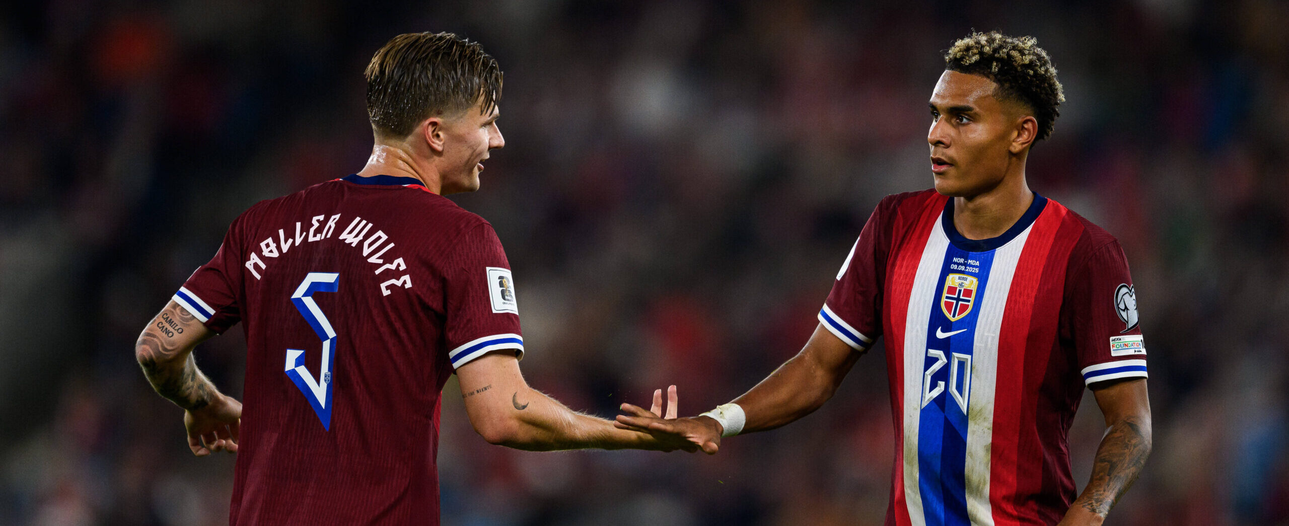 David Moller Wolfe in action for Norway in 2025