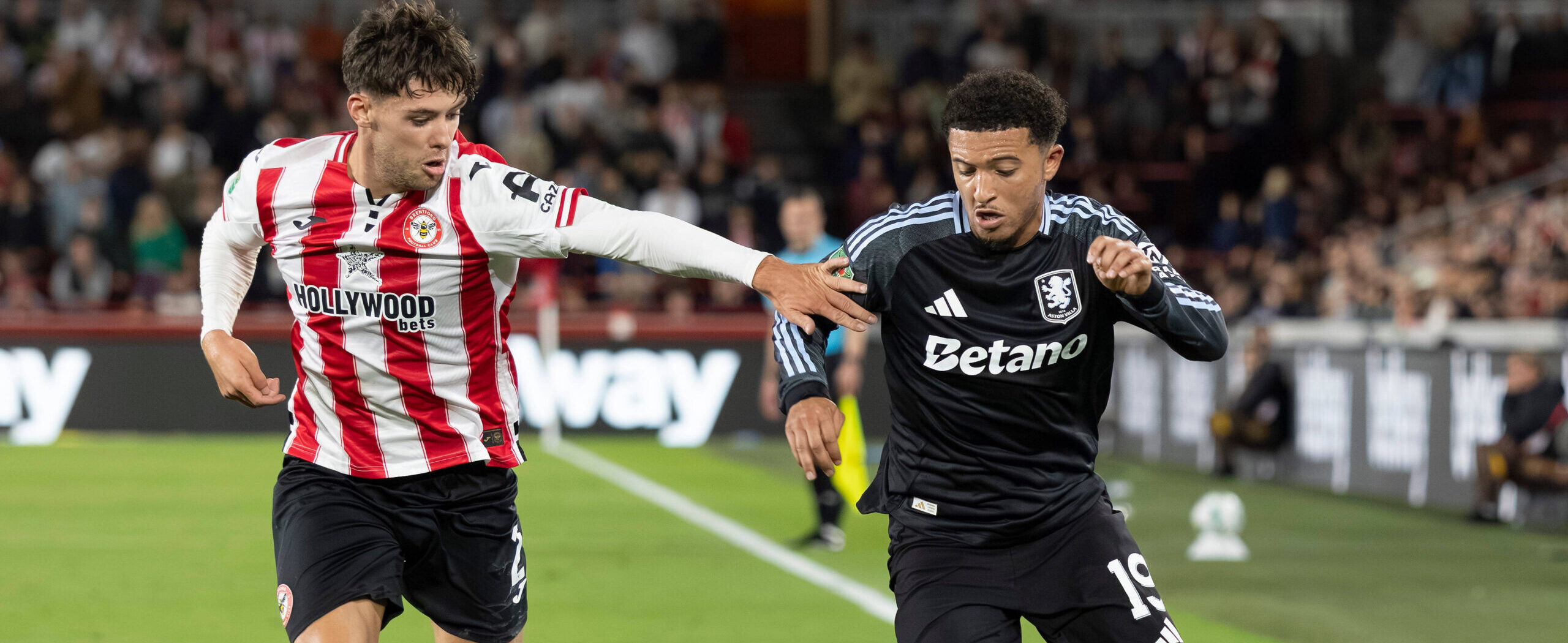 Jadon Sancho in action for Aston Villa in 2025