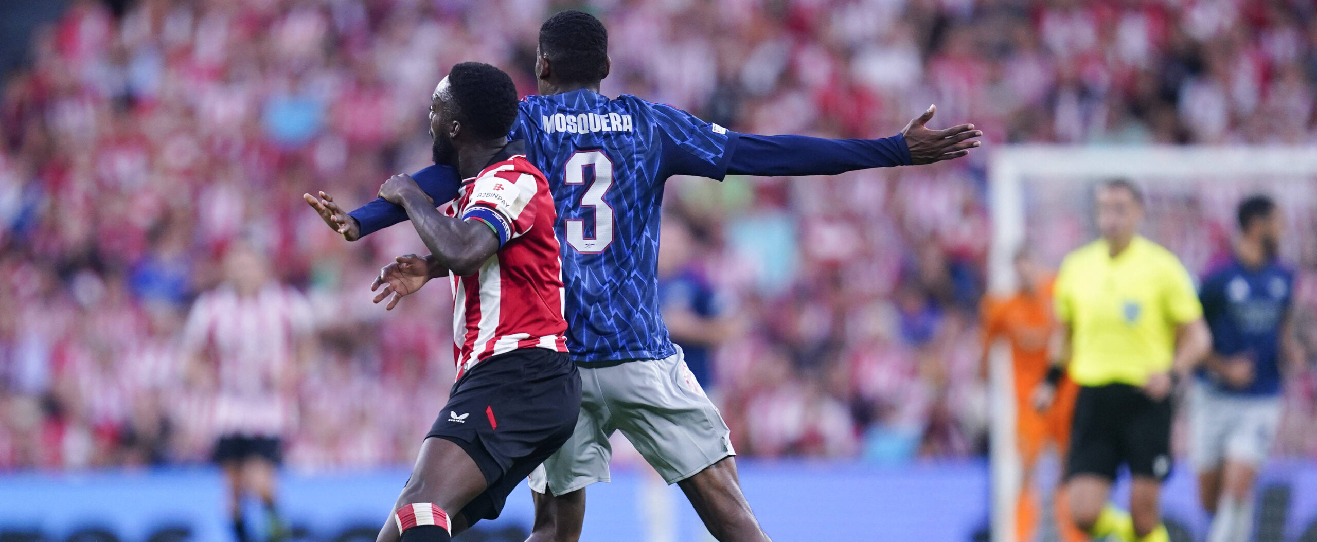 Cristian Mosquera in action for Arsenal in the Champions League 2025