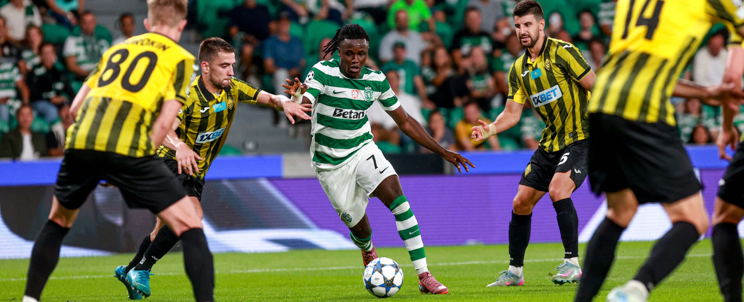 Geovany Quenda in action for Sporting