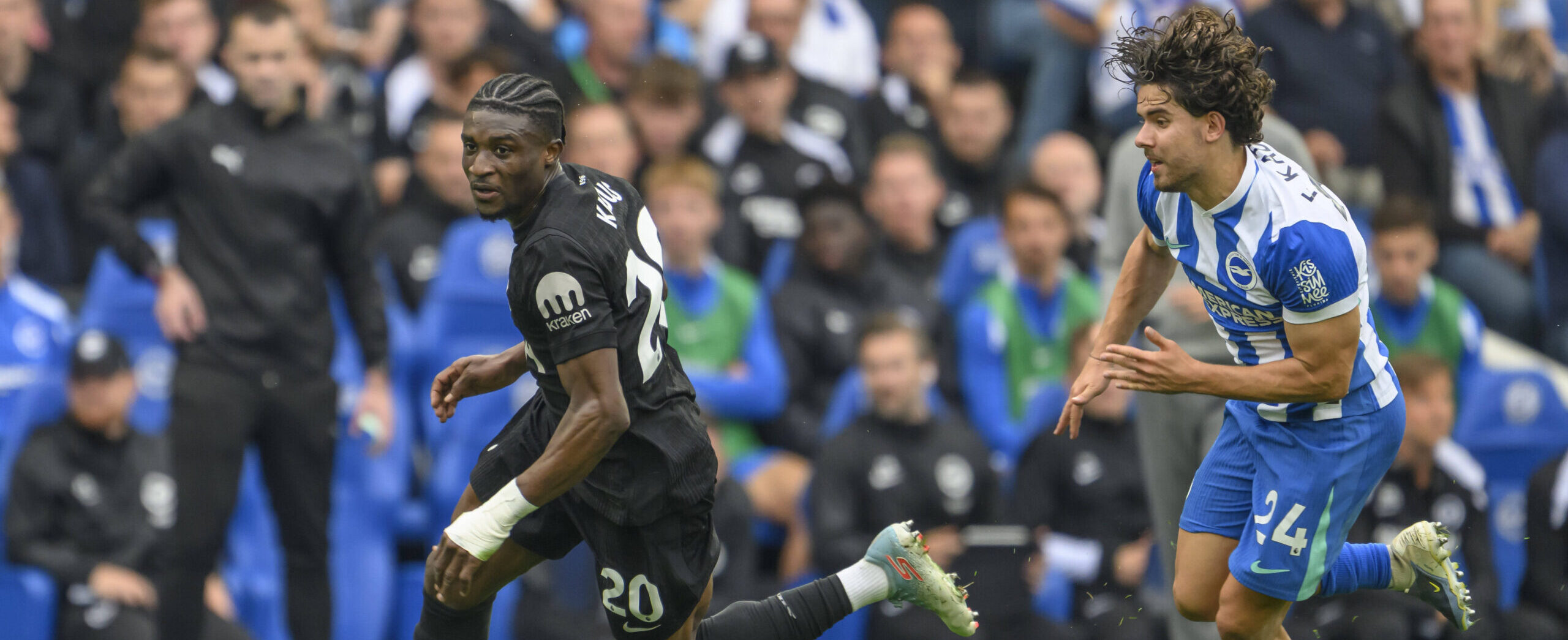 Kudus in action for Spurs against Brighton in 2025