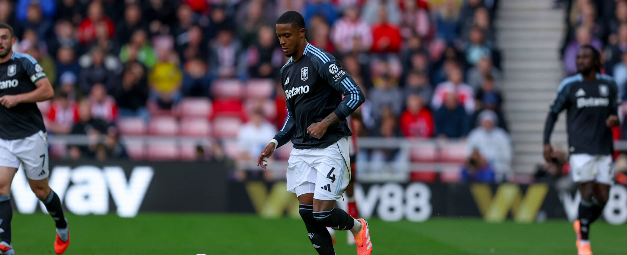 Ezri Konsa in action for Aston Villa in 2025