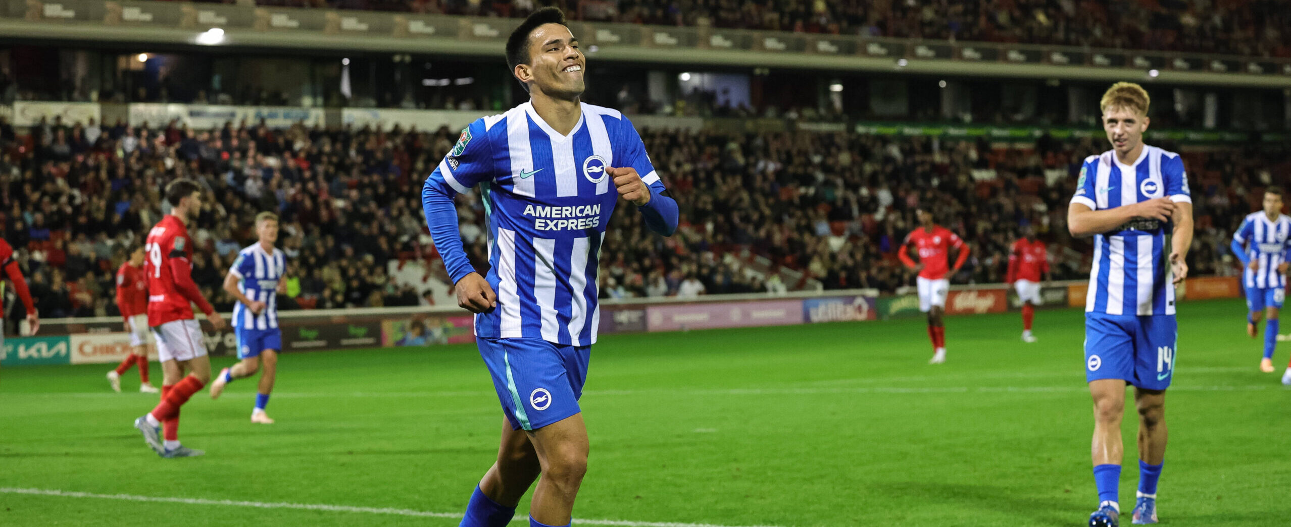Diego Gomez in action for Brighton in 2025