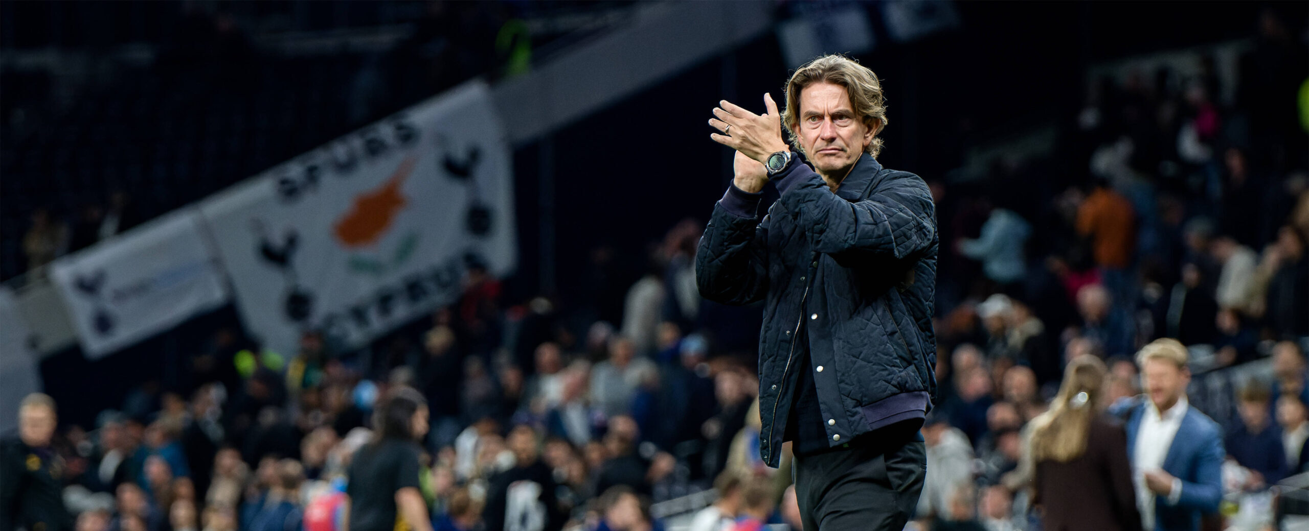 Thomas Frank in action for Spurs in 2025 against Wolves