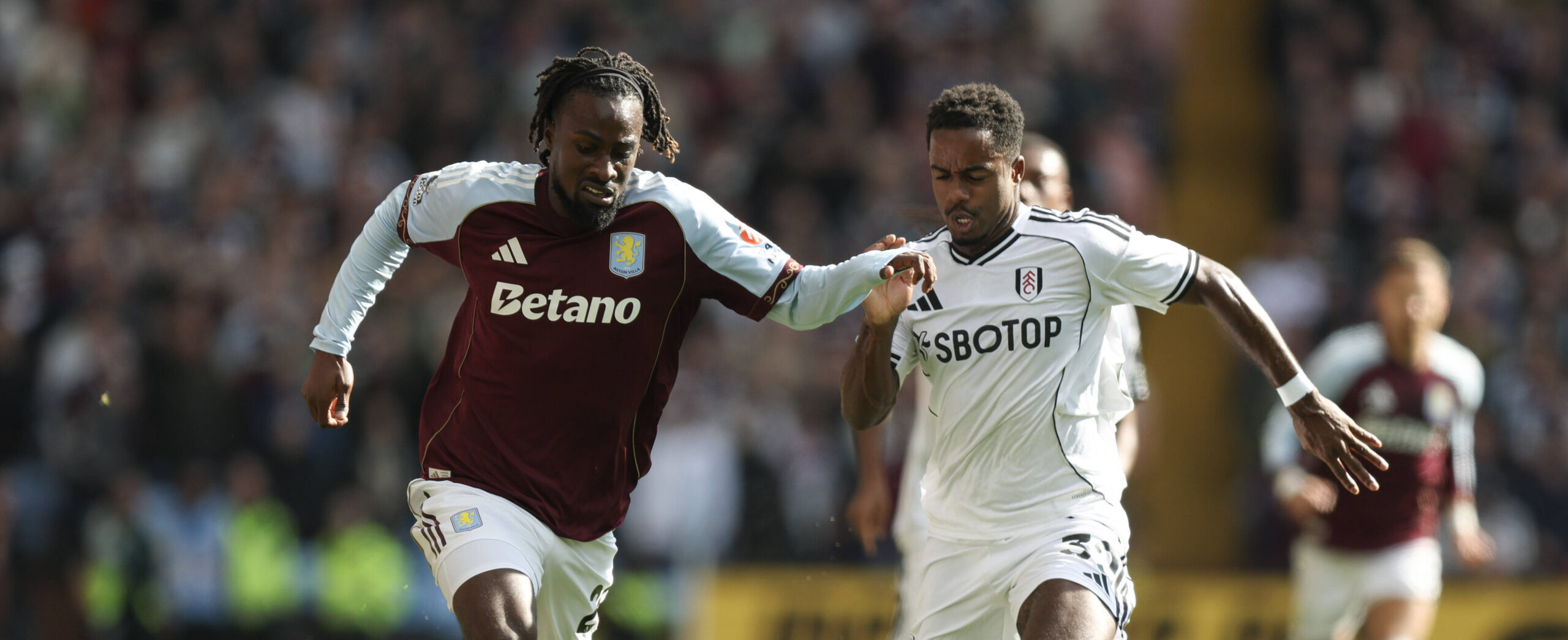 Ryan Sessegnon in action against Aston Villa in 2025