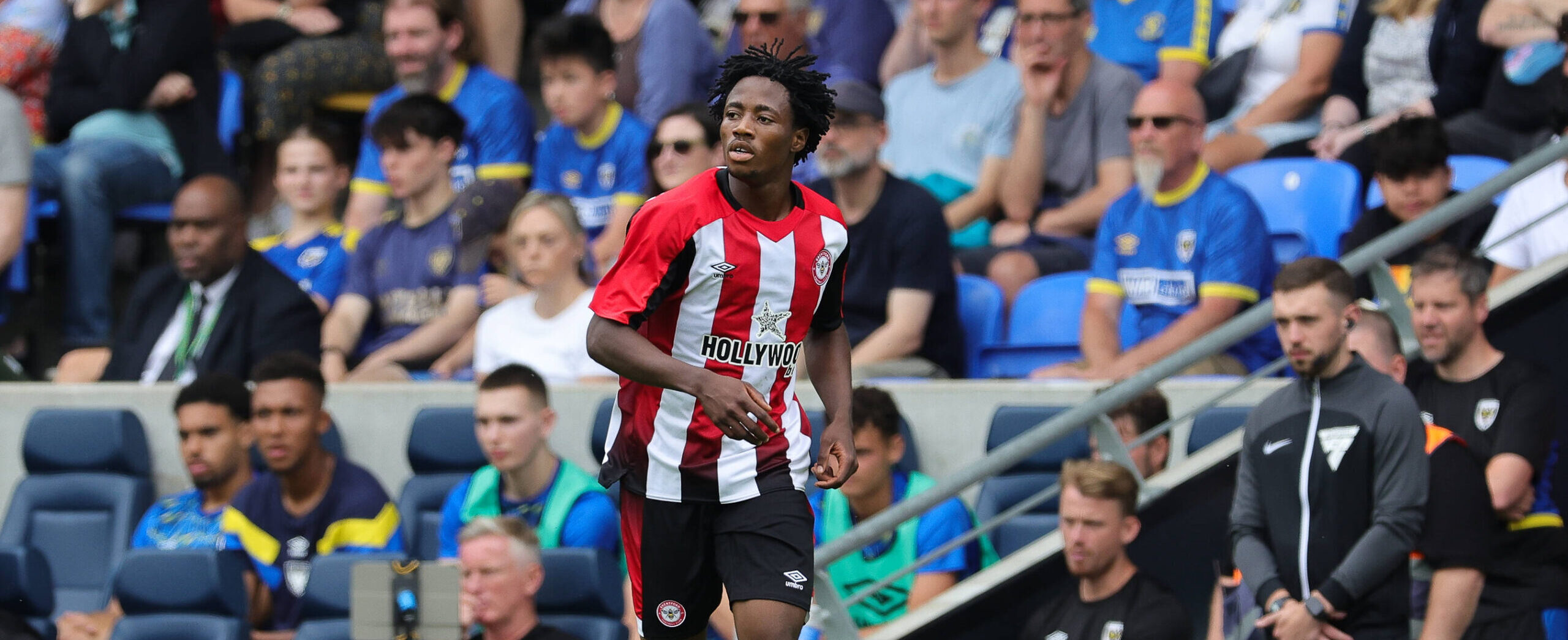 Benjamin Fredrick in action for Brentford in 2025