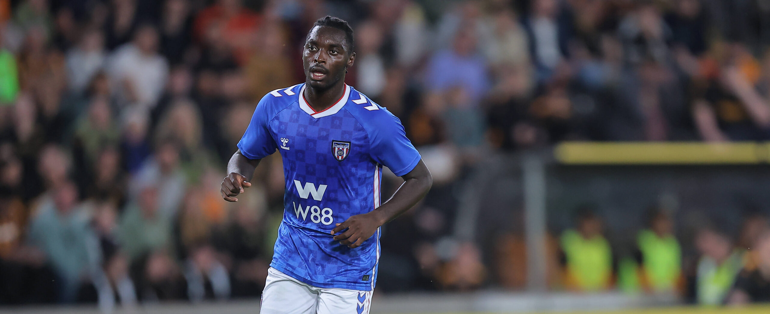 Ahmed Abdullahi in action for Sunderland in 2025