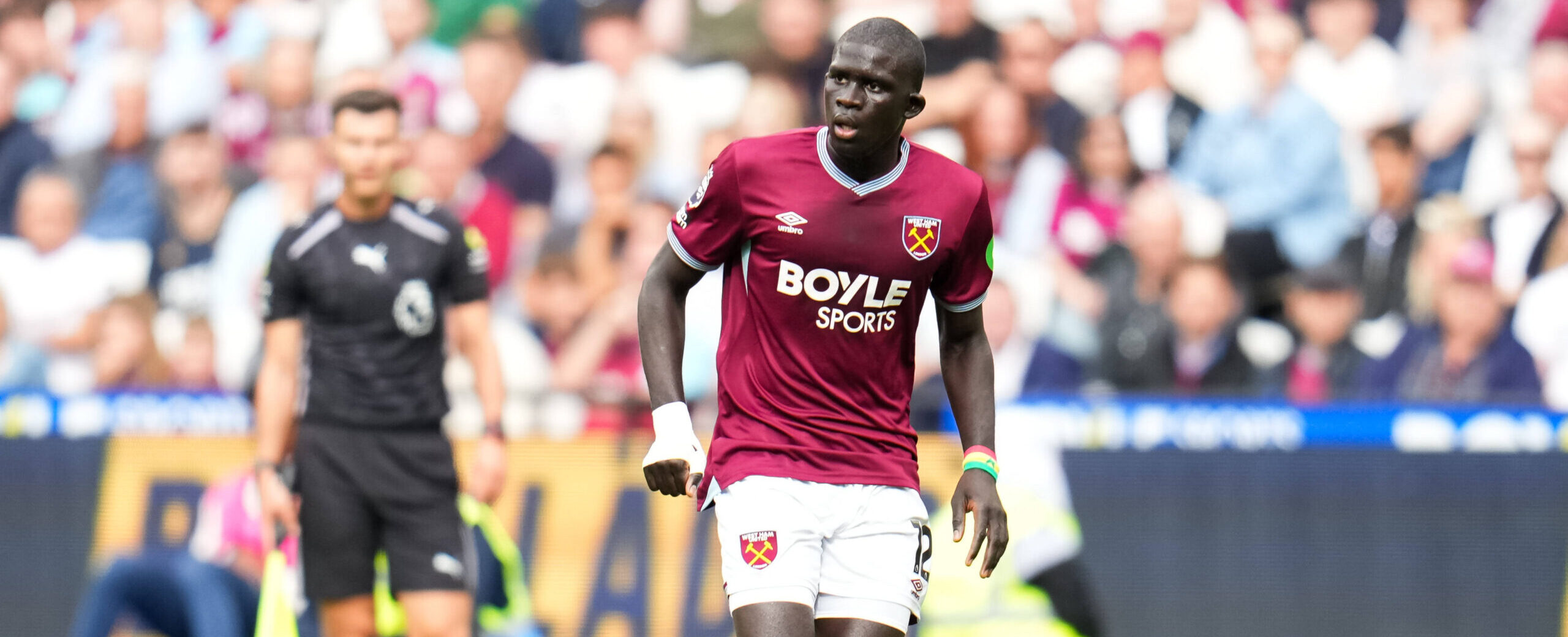 Malick Diouf in action for West Ham United in 2025