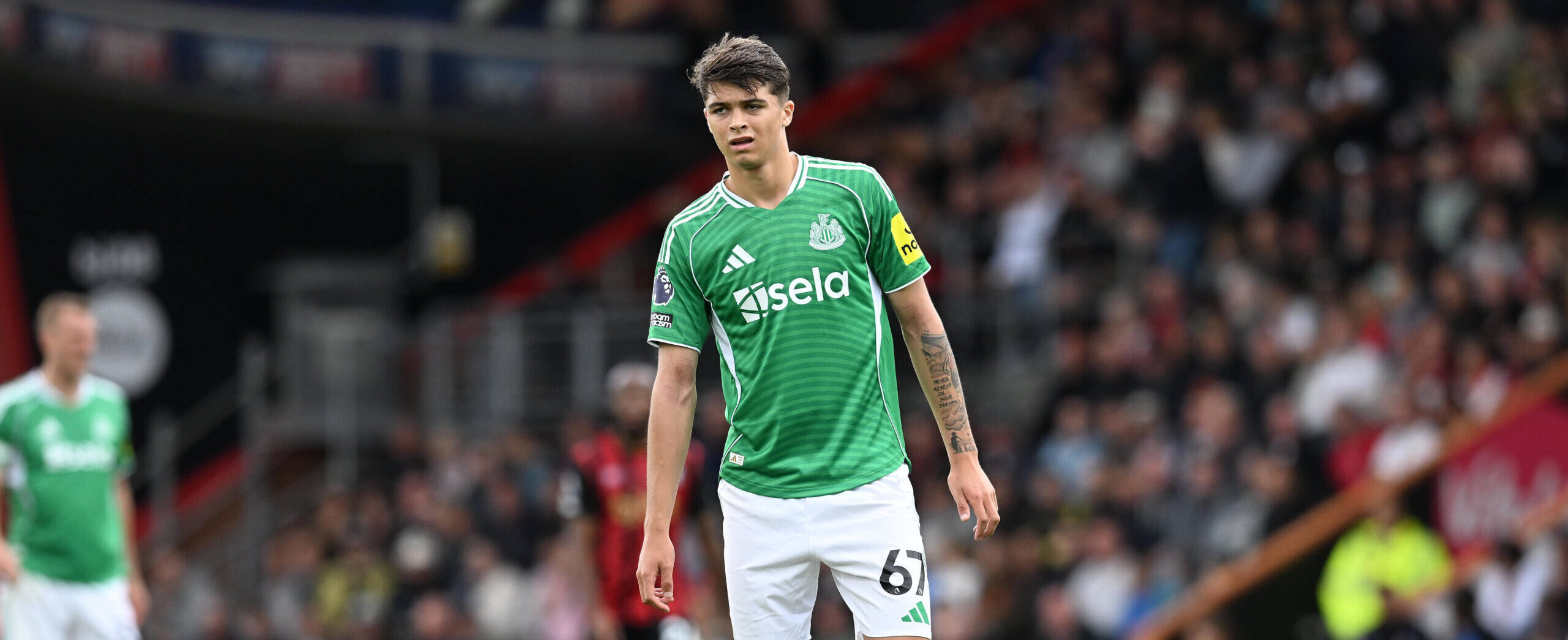 Lewis Miley in action for Newcastle in 2025