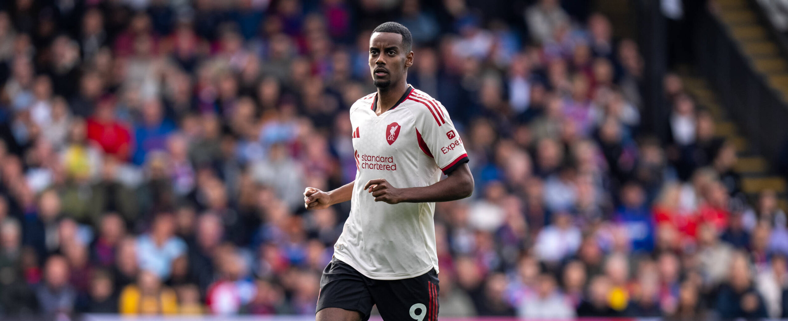 Isak in action for Liverpool in 2025