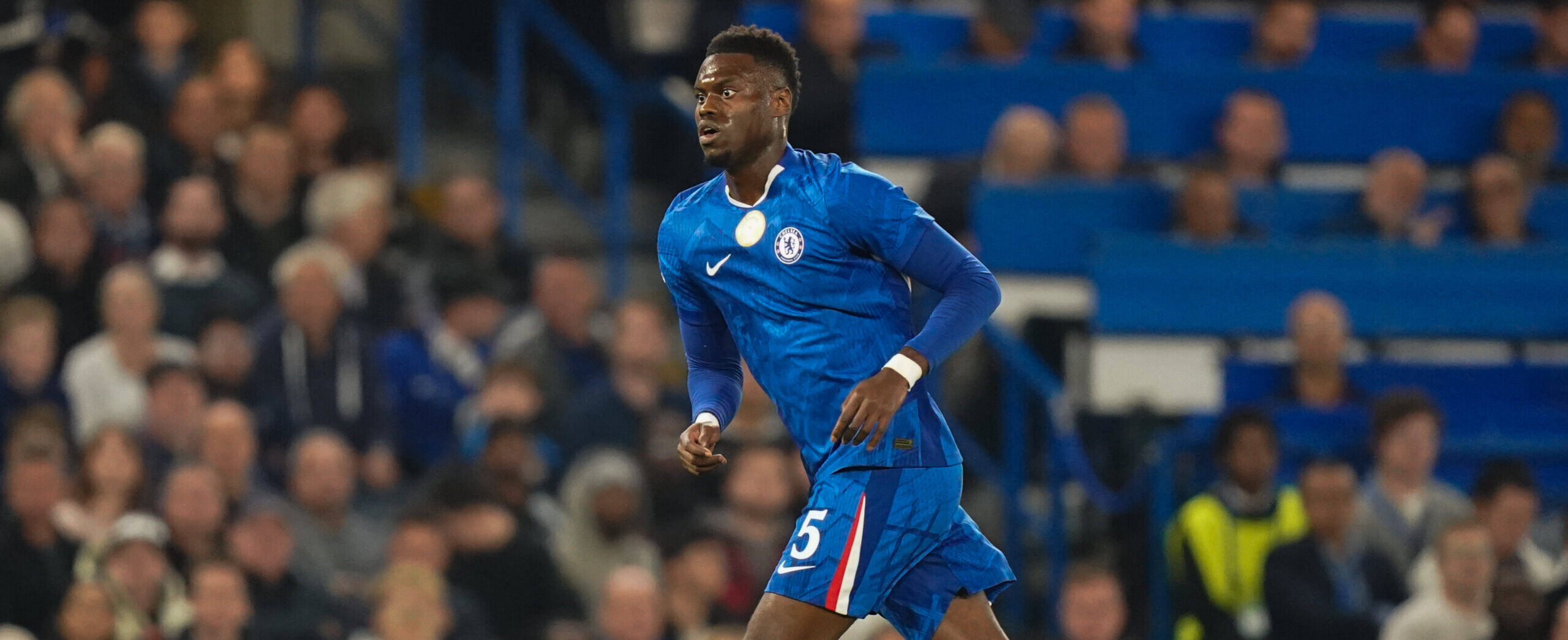 Benoit Badiashile in action for Chelsea in 2025