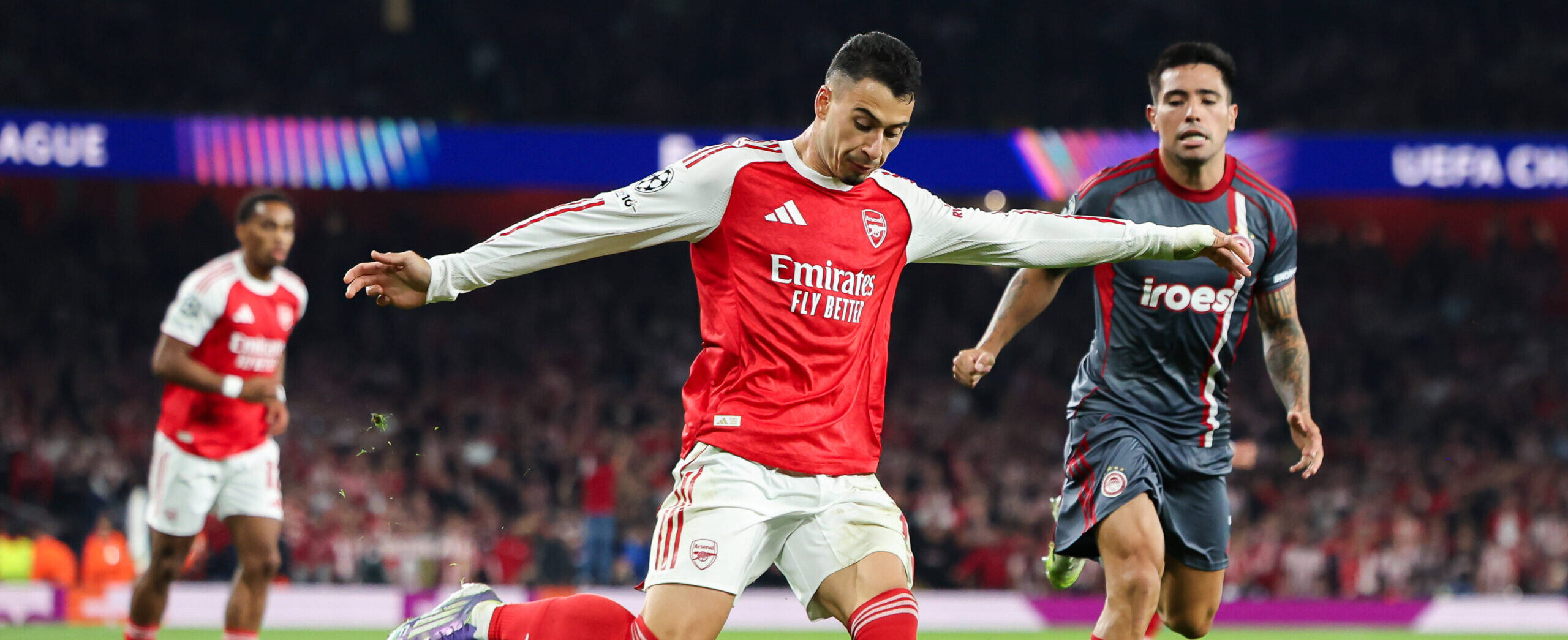 Martinelli in action for Arsenal in 2025 Champions League