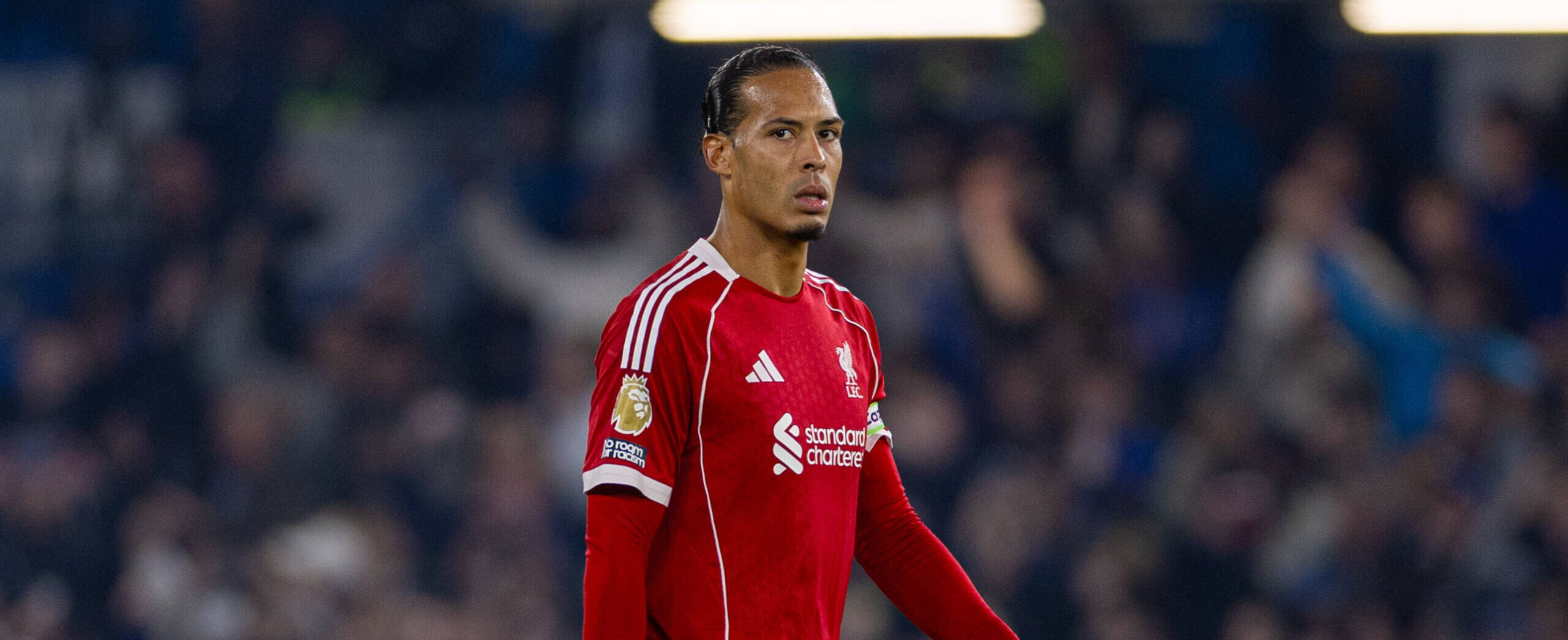 Virgil van Dijk in action for Liverpool in 2025