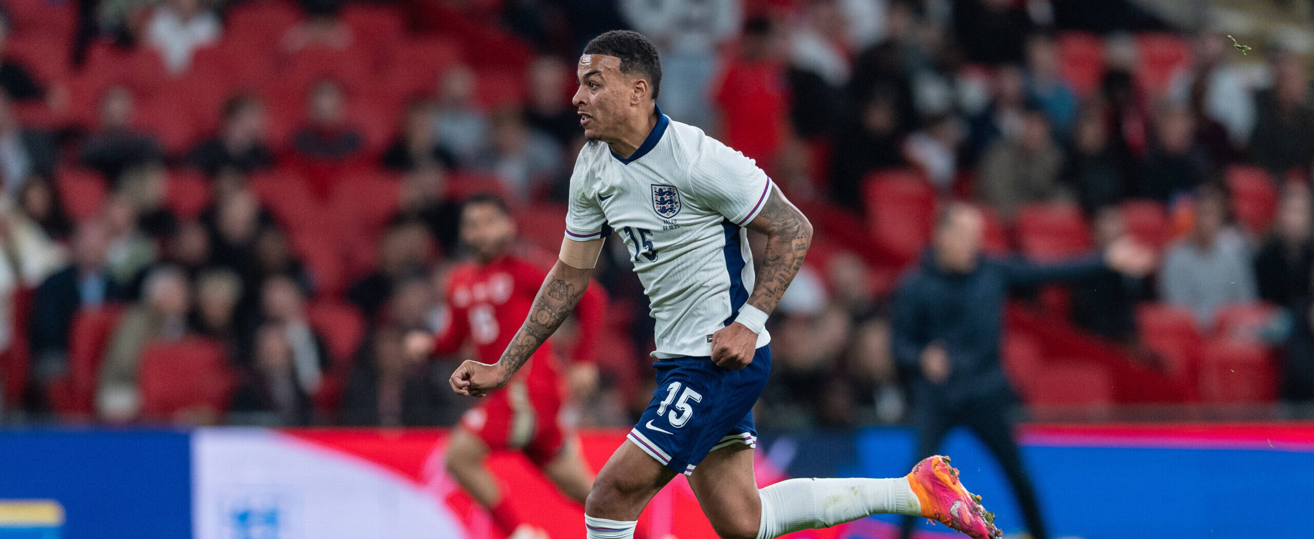 Morgan Rogers in action for England in 2025