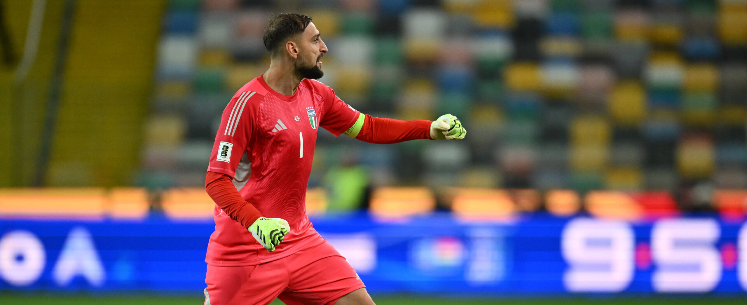 Gianluigi Donnarumma in action for Italy in 2025
