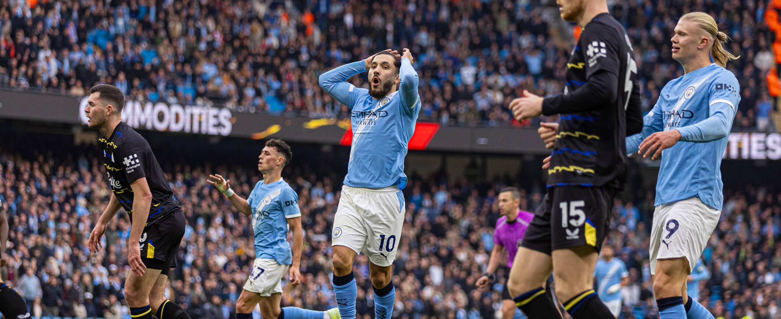 Rayan Cherki in action for Manchester City in 2025