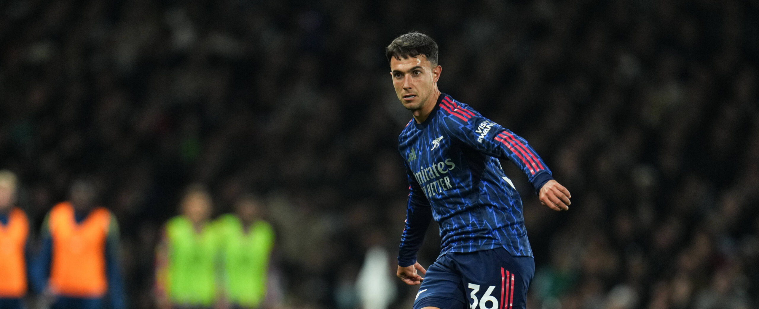 Martin Zubimendi in action for Arsenal in 2025