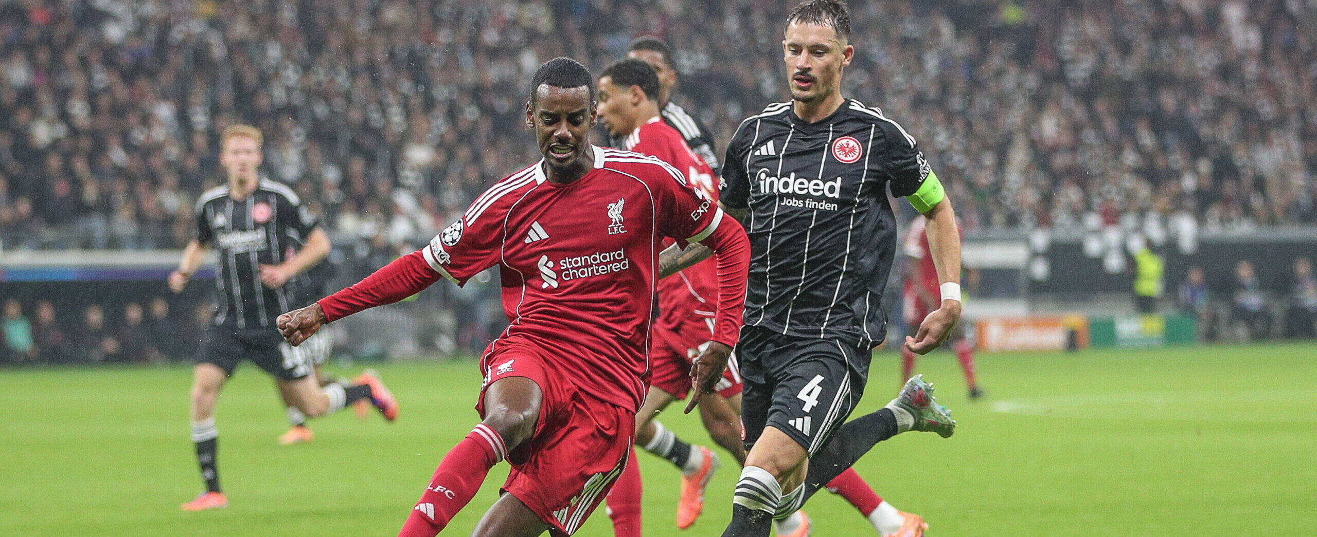 Isak in action for Liverpool in 2025 in the Champions League