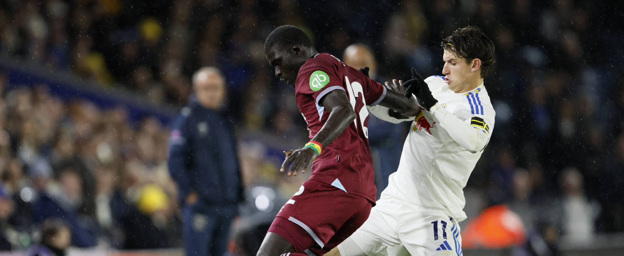 Brenden Aaronson in action for Leeds United in 2025 against West Ham United