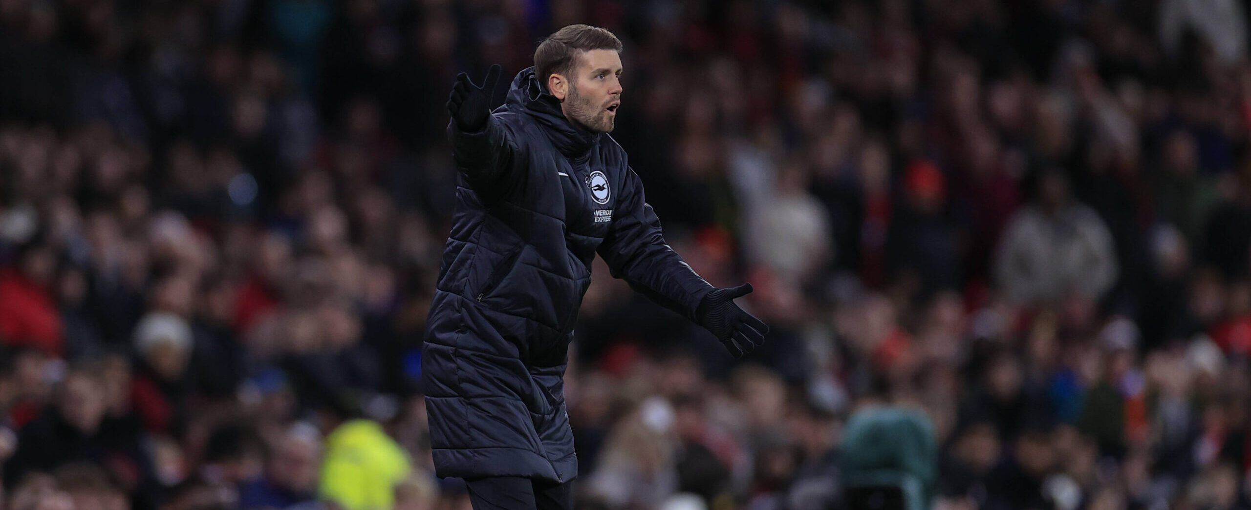 Fabian Hurzeler in action for Brighton in 2025 against Manchester United