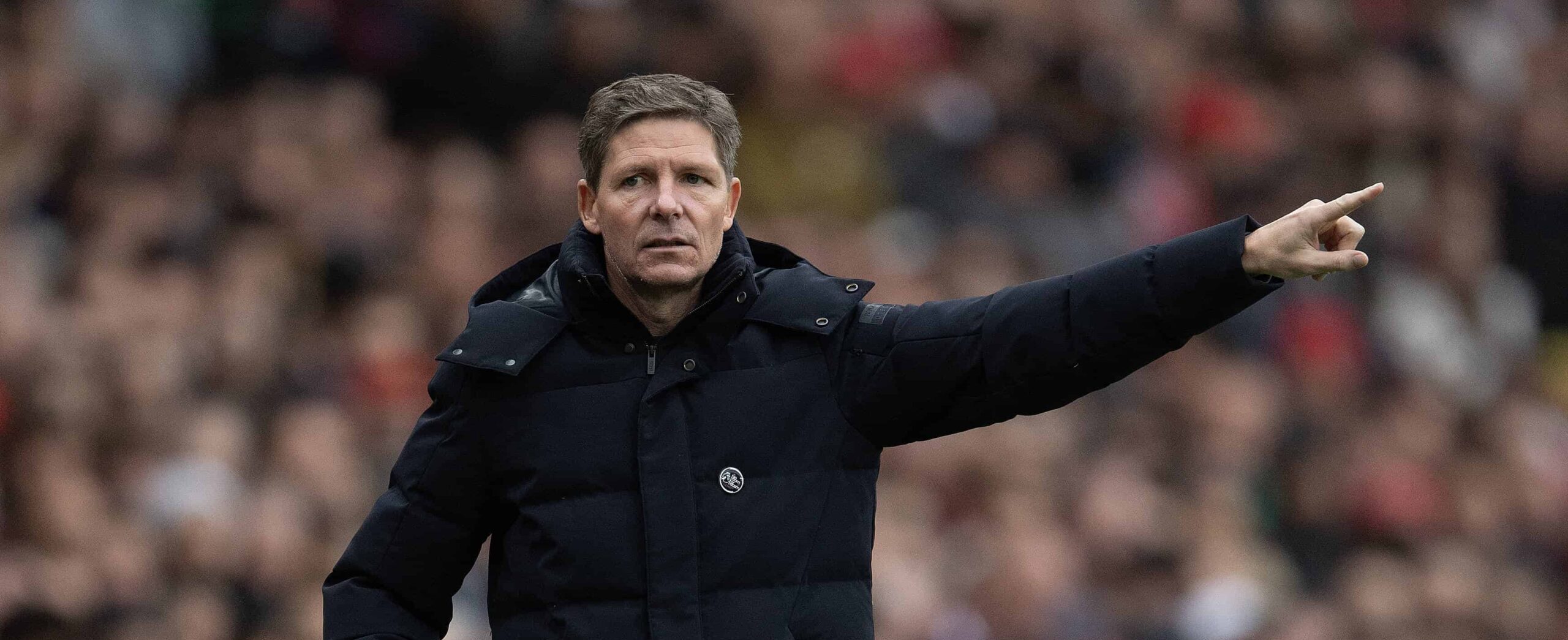 Oliver Glasner in action for Crystal Palace in 2025