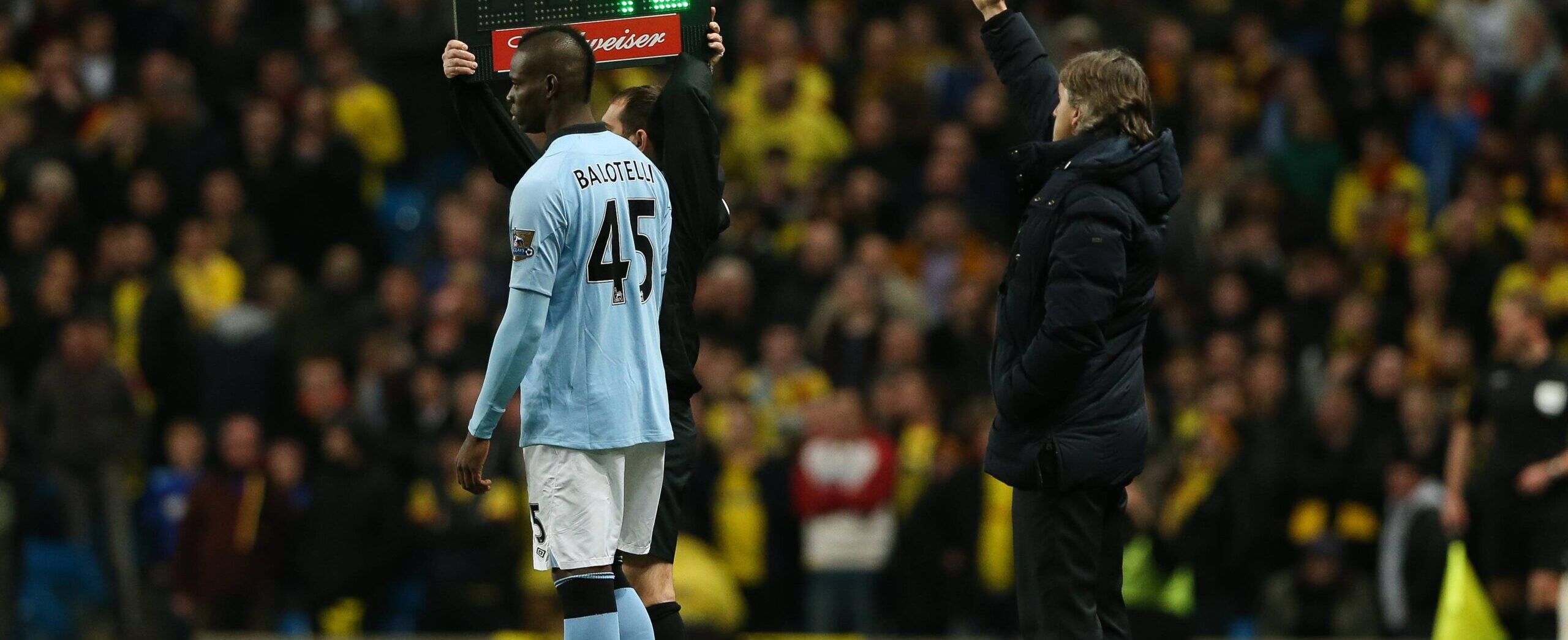 Mario Balotelli in action for Manchester City